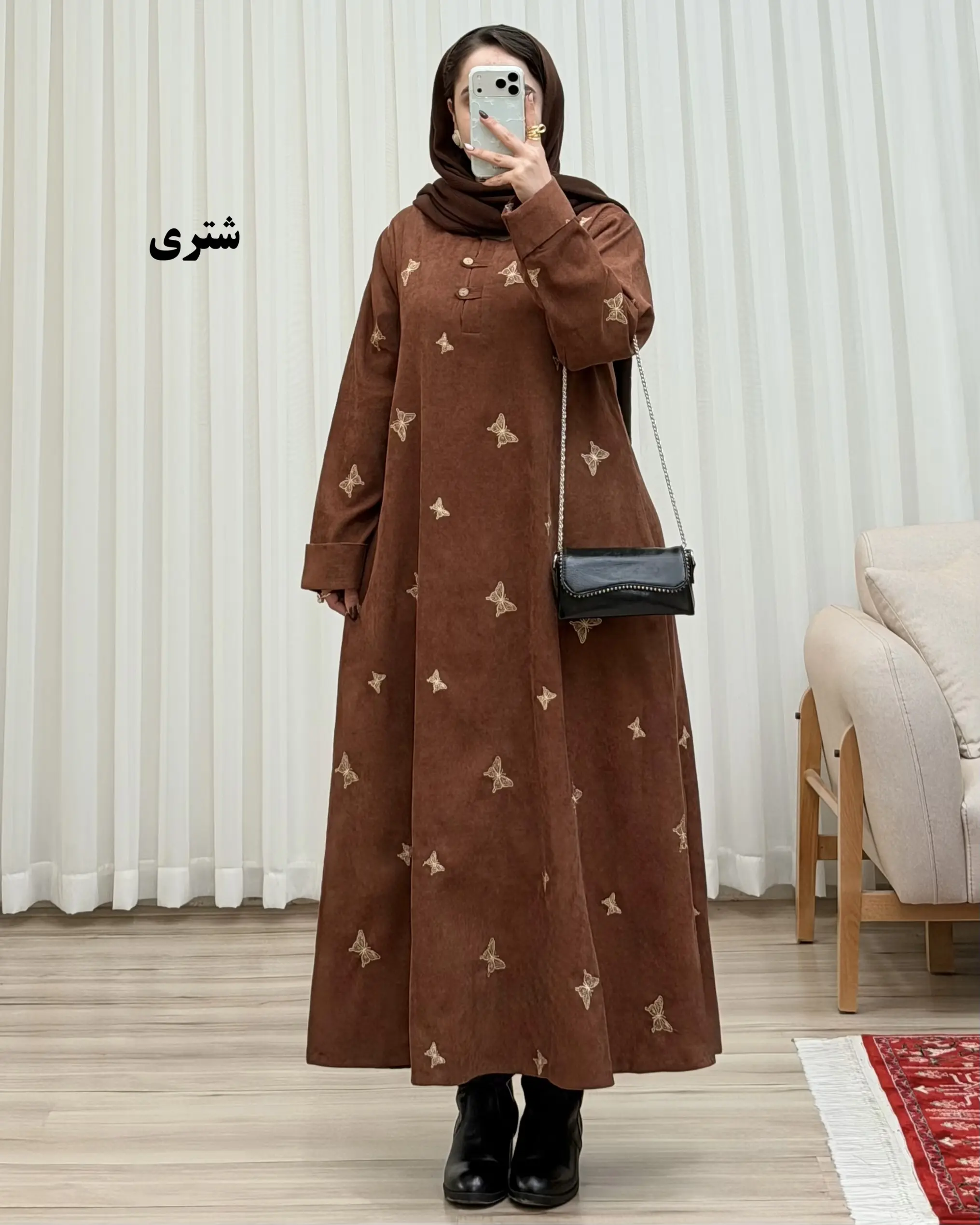 کفتان کبریتی تمام گلدوزی پروانه